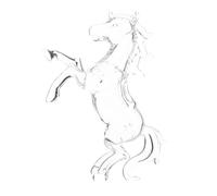 Ipetboom Figurine Cheval Cristal Transparent Sculpture Feng Shui Debout pour Décoration Bureau Maison de Force et Cadeau Anniversaire et Fête