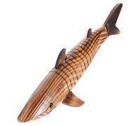Ipetboom Figurine De Requin Bois Décoration Intérieure Petite Statue Requin pour Bureau Jardin