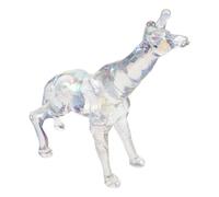 Ipetboom Figurine Girafe en Cristal Transparent 14 CM, Statuette Décorative Miniature 120X42X140 MM, Ornement Intérieur Élégant pour Collection et Décoration de Table