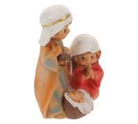 Ipetboom Figurine Religieuse de Noël en Résine Statue Sainte Famille Cartoon 1 Pièce Décoration Chrétienne pour Maison et Église Ornement Spirituel de Table pour Fêtes de Fin D’Année