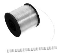 Ipetboom Fil de Pêche en Nylon Transparent 200 M 06 MM avec 60 Attaches en Aluminium Ligne Invisible pour Suspendre Décorations et Cadres Ficelle Résistante et Polyvalente pour Usage