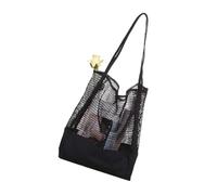 Ipetboom Filet Réutilisable pour Courses Fruits et Légumes de Plage avec Anses Longues Noir