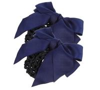 Ipetboom Filets à Cheveux Pour Chignon Nœud Bleu, Lot De 2, Taille Unique, Filet à Chignon Pour Femmes Professionnelles, Adapté Au Service Hôtelier Et Infirmier
