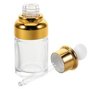Ipetboom Flacon Compte-Gouttes en Verre 30 Ml Pipette en Caoutchouc Bouchon Doré Bouteille Rechargeable pour Huiles Essentielles et Sérums Mini Flacon D’Échantillon Voyage et Soins Peau