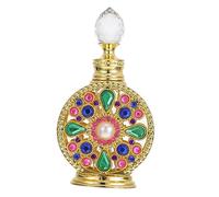 Ipetboom Flacon de Parfum en Verre 12 Ml Vintage Flacon Compte-gouttes Doré pour Usage Personnel Cosmétiques Voyage Recharge