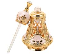 Ipetboom Flacon de Parfum en Verre Style Moyen-Oriental Arabe Doré et Blanc Flacon Rechargeable pour Huile Essentielle Compact 1 PC Voyage et Décoration Intérieure