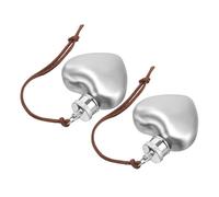 Ipetboom Flasque à Vin Portable en Acier Inoxydable de Cœur 2pcs, Capacité 30ml, Résistant la Rouille, pour Activités de Plein Air