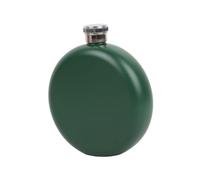 Ipetboom Flasque Whisky Acier Inoxydable Portable avec Couvercle Plat Étanche Fiole Ronde Compacte pour Hommes et Femmes Flasque de Poche Verte pour Randonnée Voyage