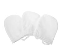 Ipetboom Gants DéMaquillants ÉPais Et Doux - 3Pcs Gants De Nettoyage Facial En Polyester Coton Lavables Pour Soins De Peau Couleur Blanche