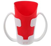 Ipetboom Gobelet Découpé Rouge U-forme 300 Ml avec Porte-gobelet Amovible, Tasse Curieuse pour Personnes Âgées et Malades, Aide la Déglutition, Compatible Lave-vaisselle, Gobelet