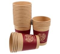 Ipetboom Gobelets en Papier Rouges 50 Pièces à Thé de Mariage Classiques en Papier Naturel pour Banquet Usage Eau et Boissons Service Pratique pour Événements