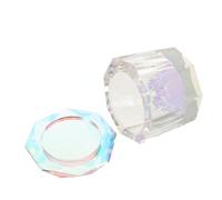 Ipetboom Godet Dappen en Cristal Trempé Transparent avec Couvercle Diamanté, Bol Porte-pinceaux pour Nail Art, Récipient pour Liquide Acrylique et Poudre, Accessoire Pratique pour Manucure