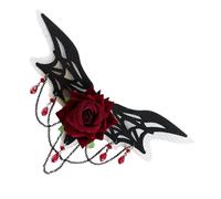 Ipetboom Gothic Rose Hair Clips for Women Elegant Waterdrop Hair Accessories for Valentine's Day Parties and Costumes Romantic Photo Props and Headdress