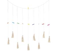 Ipetboom Guirlande à Suspendre pour Photos en Corde de Coton Couleur Bois Naturel avec Pinces Présentoir Photo Mural Décoratif pour Intérieur Porte-Photos Multifonction pour Décoration