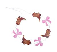 Ipetboom Guirlande Suspendue Western 5 Pièces - 3 Nœuds Décoratifs et 4 Bottes en Papier Solide - Décoration Murale pour Fête Cowboy Anniversaire et Révélation