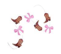 Ipetboom Guirlande Suspendue Western 5 Pièces en Papier 3 Noeuds et 4 Bottes Marron pour Décoration de Fête Cowboy Anniversaire et Révélation