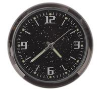 Ipetboom Horloge de voiture autocollante mini, cadran noir transparent, compacte et pratique pour tableau de bord, gestion du temps en voiture, bureau ou maison