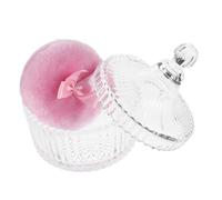 Ipetboom Houppette à Poudre Surdimensionnée Pour Corps Applicateur De Maquillage Ronde Et Lavable Avec Récipient Verre