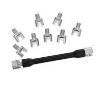 Ipetboom Jeu de Clés à Rayons pour Moto Tout-terrain, Clé Dynamométrique Robuste en Acier, Outil Portable pour Réglage Précis des Rayons, Entretien Roues Pitbikes et Motos Tendeur Intégré