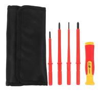 Ipetboom Jeu de Tournevis Isolés 6 Pièces Embouts Plat et Cruciforme Poignée Antidérapante Kit D’Outils Électriques pour Électricien Paquet de Rangement Portable Sécurité Électrique