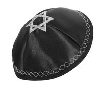 Ipetboom Kippa Juive Messianique Noire Brodée Étoile de David - Chapeau de Prière pour Hommes et Bar-mitsva - Calotte Légère et Confortable pour Synagogue, Mariages et Événements Religieux