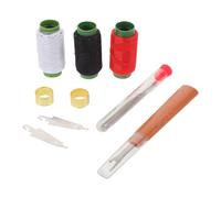 Ipetboom Kit Couture Portable 34 Pièces avec Aiguilles en Acier à Grand Chas 3 Bobines de Fil 2 Enfile-Aiguilles 2 Dés Découseur et Étui Compact - Trousse de Couture de Voyage pour