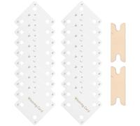Ipetboom Kit de Cartes de Tissage Carrées Blanches 64 Pièces avec 4 Navettes en Bois pour Tablettes à Tisser - Matériel de Tissage Créatif Polyvalent pour Loisirs DIY et Fabrication de