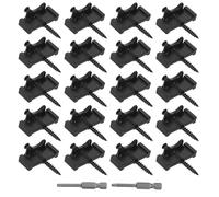 Ipetboom Kit de Fixation Invisible pour Terrasse Composite 20 Clips Plastiques Résistants aux Intempéries avec Vis en Acier Inoxydable et 2 Forets Quincaillerie de Fixation pour Lames