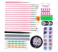 Ipetboom Kit de Manucure Complet 1 Pièce Stylo Nail Art Pinceaux pour Nail Art Lime à Ongles Outils Précis pour Vernis à Ongles Usage Professionnel et Domestique