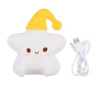 Ipetboom Lampe de Chevet Veilleuse Étoile en Silicone 1W Rechargeable 1200Mah Lumière Douce Réglable Lampe de Table pour Chambre Garçon et Filles et Salon Présent Anniversaire Garçon et