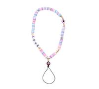 Ipetboom Lanière de Téléphone à Perles Acryliques Œil Maléfique Cordon Décoratif en Perles Colorées Longueur Réglable Bracelet Pratique pour Femmes Accessoire Anti-Perte pour