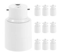 Ipetboom Lot de 10 Adaptateurs de Douille B22 vers E27 Convertisseur de Douille à Vis Résistant à la Chaleur Compatible Éclairage Intérieur Chambre et Bureau Connecteur pour Ampoules