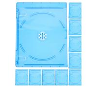 Ipetboom Lot de 10 Boîtes de Rangement Rectangulaires pour CD/DVD Plastique Semi-Transparent Bleu Étuis Compacts Compartiment Interchangeable Organisateur Portable pour Maison et