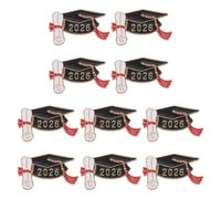 Ipetboom Lot de 10 broches de remise de diplômes : Broches de revers en forme de toque de diplômé, 2026, bijoux inspirants pour lycéens, étudiants, professeurs et jeunes diplômés.