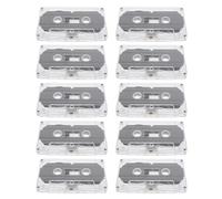 Ipetboom Lot de 10 Cassettes Audio Vierges Double Face 30 Boîtier Plastique Transparent Enregistrement sur Cassette Vierge pour Messages Vocaux Musique et Projets DIY Vintage