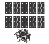 Ipetboom Lot de 10 Charnières à Paumelle en Fer Noir 25 Pouces 6 Trous pour Boîtes en Bois Armoires et Placards Pivotantes à 180° pour Usage Maison et Bricolage