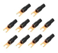 Ipetboom Lot de 10 Connecteurs à Fourche Noirs Gaine Bornes de Connexion Rapide pour Autoradio Cosses à Sertir Électriques Compatibles Systèmes Audio Voiture Installation Amplificateur