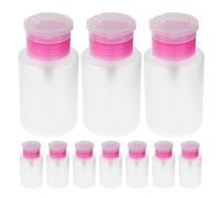 Ipetboom Lot de 10 flacons distributeurs vides à pompe poussoir - Flacons de 150 ml avec bouchon poussoir pour produits de toilette, vernis à ongles et démaquillant - Rose