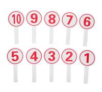 Ipetboom Lot de 10 Pagaies Simples Numérotées 1 à 10, Tableau de Score Réutilisable 9,5 X 19 Cm, Mousse Légère Blanche Chiffres Rouges, Tableau D’affichage Portable pour Événements