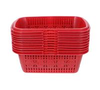 Ipetboom Lot de 10 Paniers à Baies Rouges en Plastique 1 Kg, Petit Panier de Cueillette Ventilé sans Couvercle, pour Fruits et Légumes, Seau à Cueillir des Baies pour Jardin Réutilisable