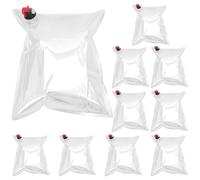 Ipetboom Lot de 10 Poches de Conservation de Boissons de 5 litres avec Bec Verseur, Contenants Réutilisables pour Liquides, Poche de Rechange Étanche pour Vin, Cidre, Jus, Cocktails, Idéale