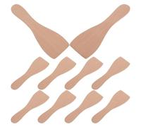 Ipetboom Lot de 10 Spatules à Barbecue en Bois de Hêtre Droite, Petite Spatule Facile à Nettoyer, Ustensile Cuisine Polyvalent pour Friture et Cuisson Four