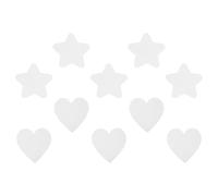 Ipetboom Lot de 10 Toiles Tendues en Coton 15x15 Cm Motifs Étoile et Cœur, Panneaux de Peinture à L'huile et Acrylique, Coins Arrondis Sécurisés, Matériel Peinture pour Artistes et Loisirs