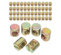 Ipetboom Lot de 100 Écrous à Sertir M6 X 10 X 11 Mm en Acier, Connecteurs de Quincaillerie pour Meubles en Bois, Écrous à Fente pour Assemblage et Réparation de Cadres de Lit,