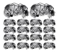 Ipetboom Lot de 100 filets à cheveux noirs de 50 cm, haute élasticité et invisibles, pour chignon de ballet, perruque de coiffure pour femme endormie
