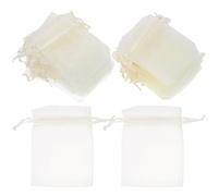 Ipetboom Lot de 100 Paquet à Bijoux en Organza Blanc Cassé 7X9 CM Cordon de Serrage Pochettes Présents pour Mariage Petits Paquet en Filet Respirants et Solide pour Bonbons et Bijoux