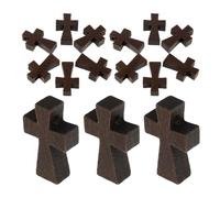 Ipetboom Lot de 100 Pendentifs Croix en Bois Naturel Mini Breloques Crucifix Légères pour Création de Bijoux Religieux Porte-Clés et Accessoires Spirituels Unisexes