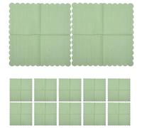 Ipetboom Lot de 100 serviettes jetables à bords festonnés pour cocktail, décoration de fête, mariage, baby shower, dîner, déjeuner, vert clair