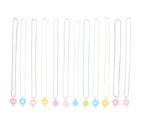 Ipetboom Lot de 12 Colliers Ras du Cou pour Filles Pendentifs Sucettes en Plastique Léger Couleurs Macarons Pastel Accessoires Festifs pour Anniversaires et Jeux D’Garçon et Filles