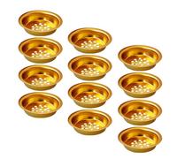 Ipetboom Lot de 12 Coupelles Perforées Dorées pour Brûleur D’Parfum en Fer Diamètre 60 MM X 14 MM Grille à Charbon Compatible Résine et Bâtonnets Accessoire Apaisant pour Contemplation